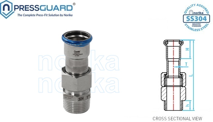Stainless Steel 304 Press Fit Male Join Connector